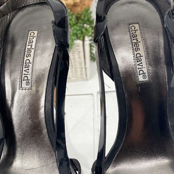 Charles David Platform High Heeled Strappy Stiletto Heel Sandals Black 7.5 - Picture 9 of 13